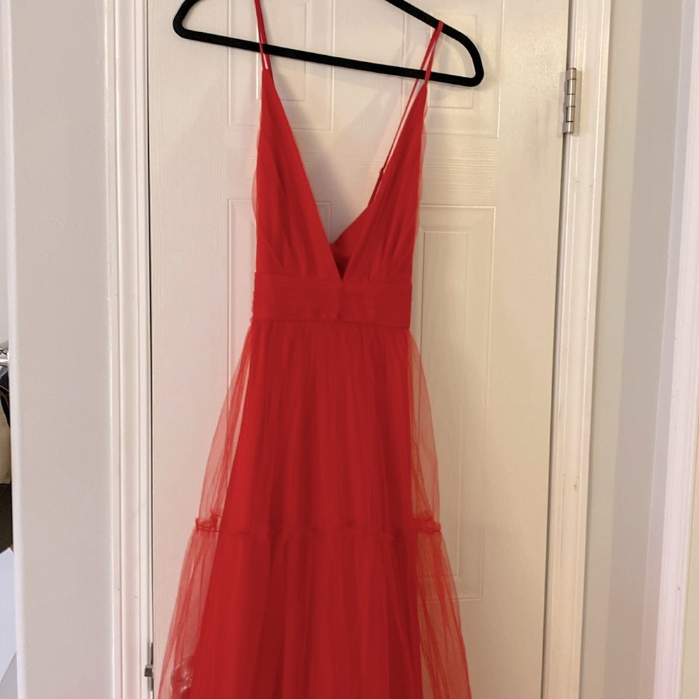 Red Luxxel Tulle Prom Dress